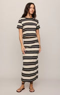 Gail Striped Jersey Midi Skirt