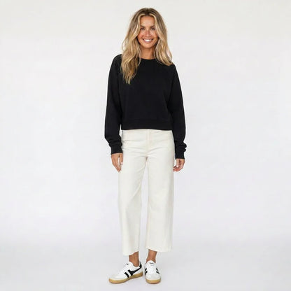 Solid Shrunken Raglan Sweatshirt